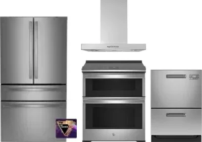 4 Piece Package Includes Refrigerator, Range, Hood And Dishwasher